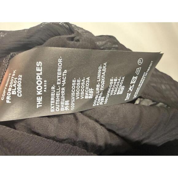 The Kooples Black Ruffle V-Neck High Low Dress 100% Viscose US Small NWT - Picture 7 of 8